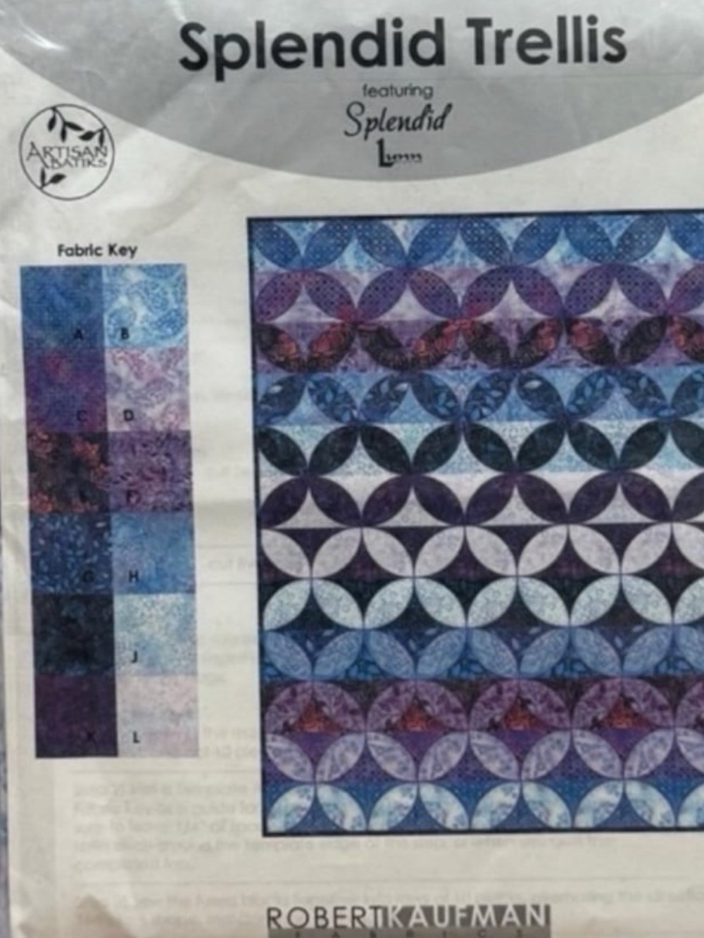 Robert Kaufman Splendid Trellis Quilt Pattern in Blue and Purple